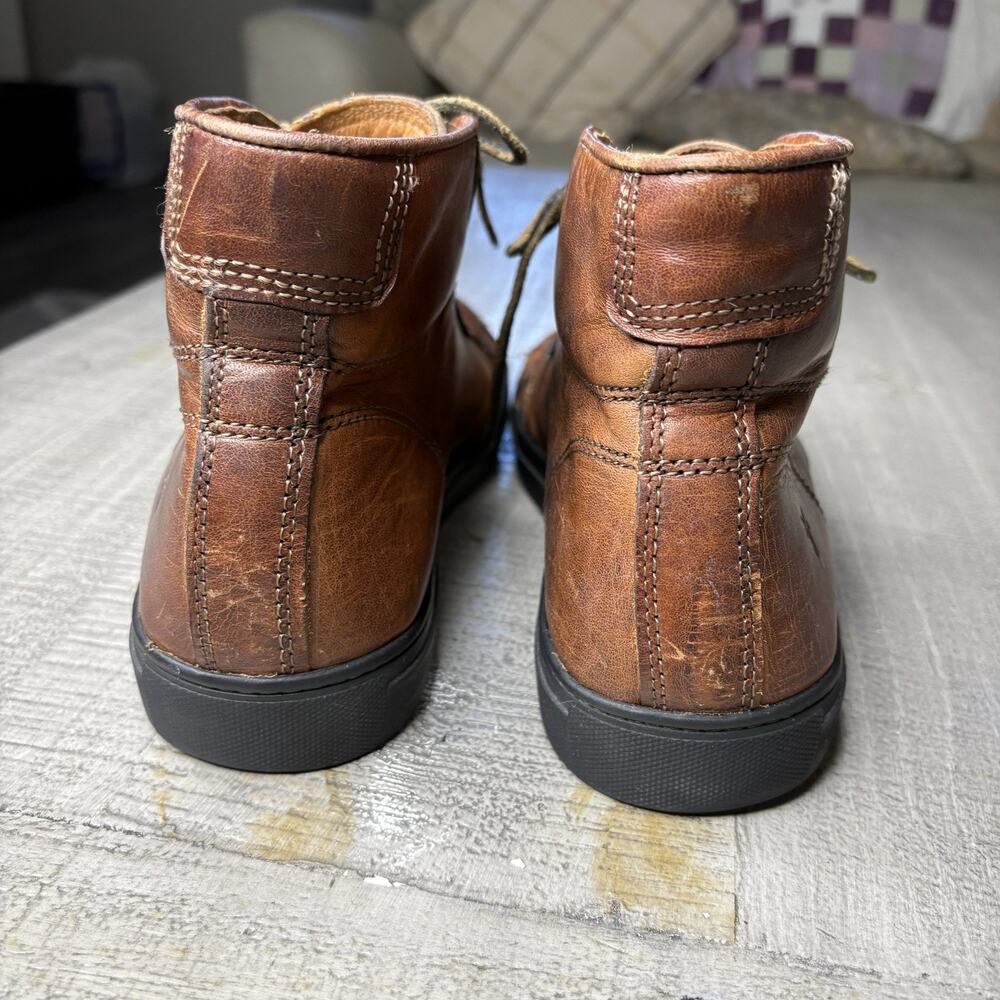 Frye Men’s Boots Walker High Top Sneakers Shoes Leather Brown Size 10 M USA - Picture 4 of 9